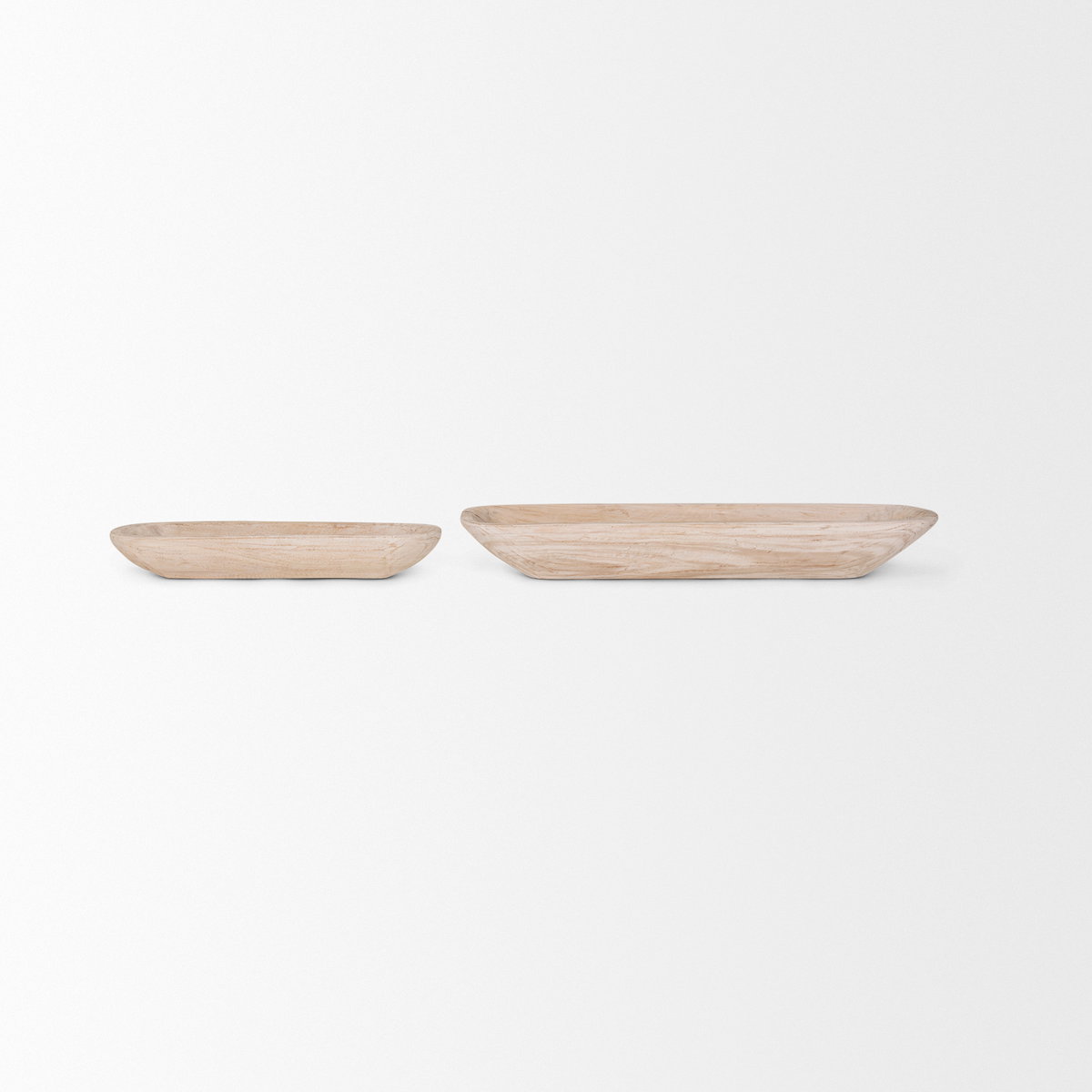 Athena Set of 2 Extra Large  Light-Wash Reclaimed Wood Trays, Decorative Tray by Mercana, 34.5" length x 7.75" width x 5" height View 3