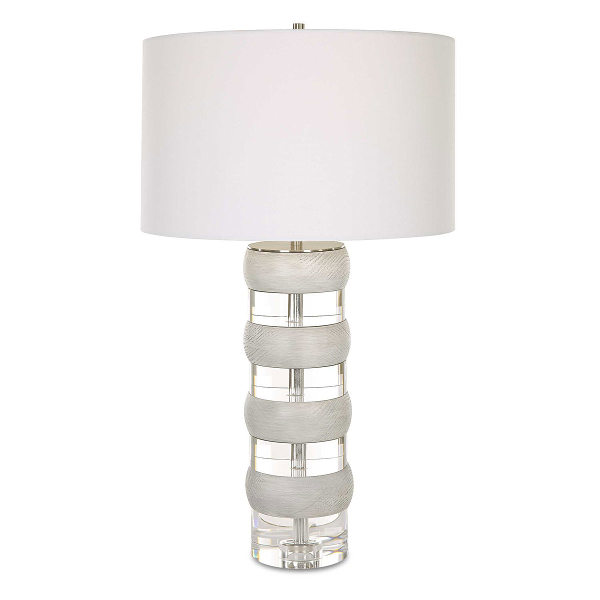 Band Together Crystal & Wood Table Lamp, by Uttermost, 16" width x 28" height x 16" depth View 1