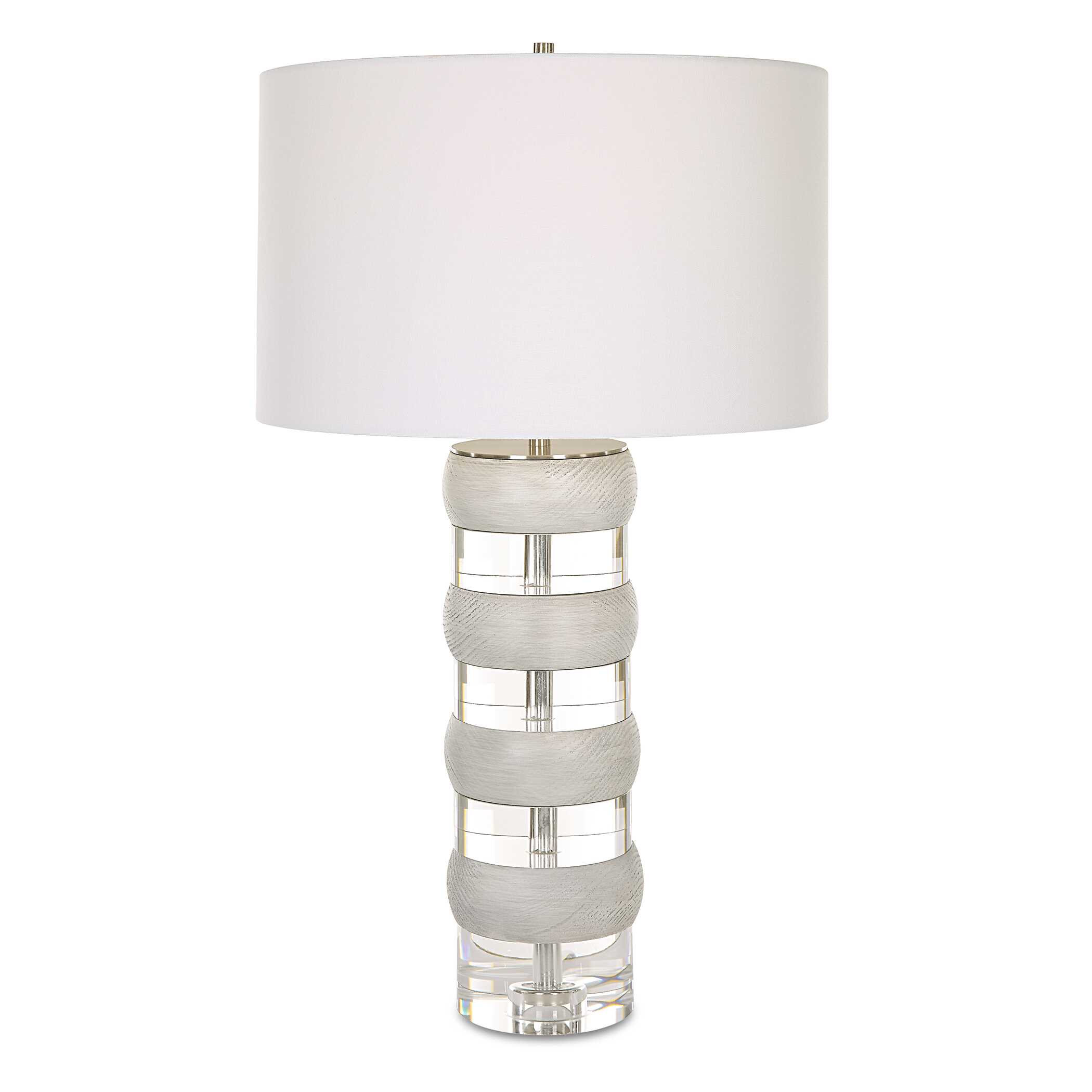 Band Together Crystal & Wood Table Lamp large image 