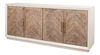 Hollis 4 Door Sideboard, Ant.White, Cabinets & Sideboard by Sarreid, 80" length x 19" width x 33" height thumbnail 1