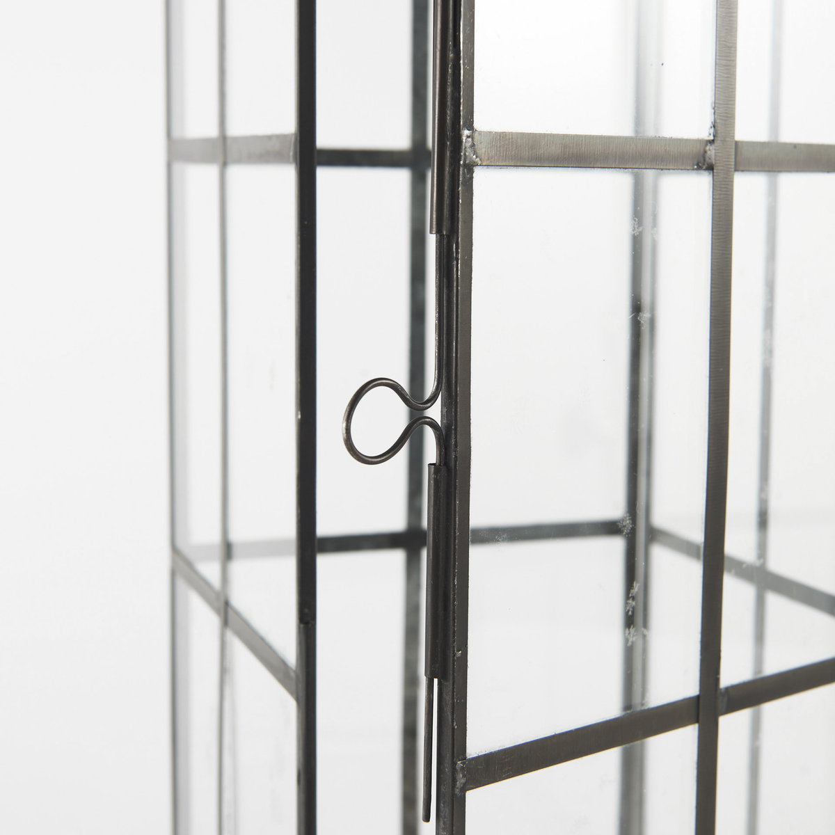 Gamfield  Large Black Metal and Glass Lantern, Lighting by Mercana, 6.1" length x 6.1" width x 16.73" height View 10