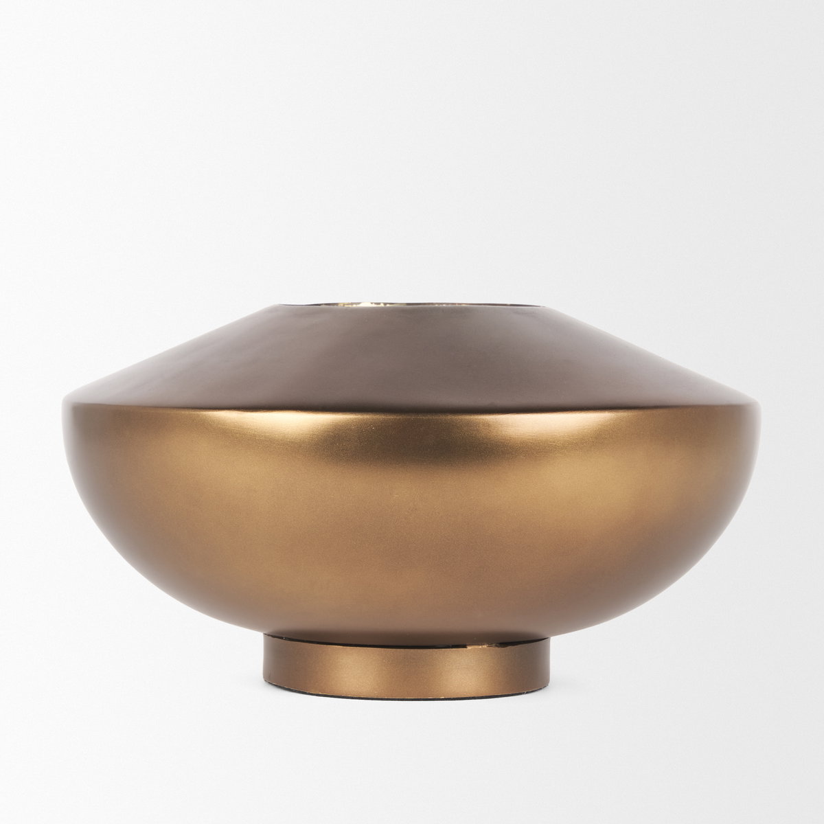 Quiana Large Gold Metal Vase, by Mercana, 10.5" length x 10.5" width x 6" height View 6