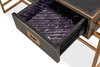 Grey Leather Shagreen Desk, by Sarreid, 1'10" length x 4'1" width x 2'7" height thumbnail 4