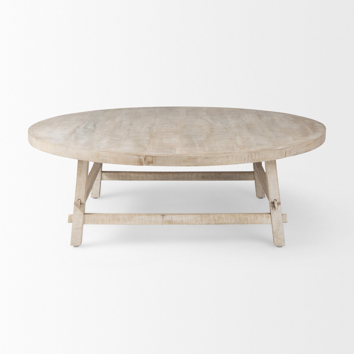 Rosie   Round Blonde Wood Coffee Table, by Mercana, 48" length x 48" width x 16" height View 4