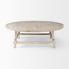 Rosie   Round Blonde Wood Coffee Table, by Mercana, 48" length x 48" width x 16" height thumbnail 4