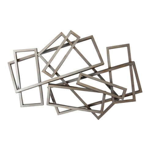 Metal Rectangles Wall Decor Silver