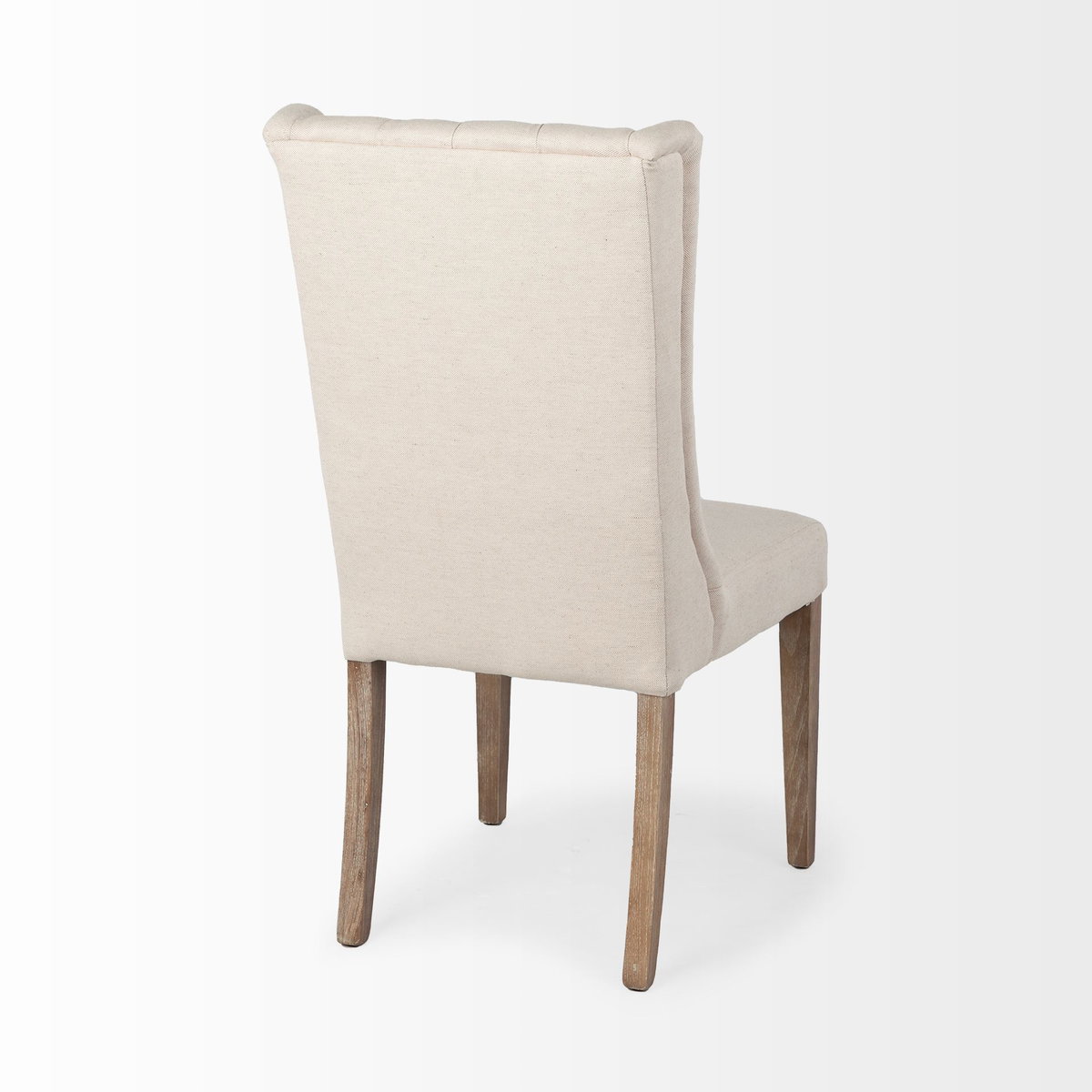 Mackenzie High-Back Dining Side Chair | Cream Plush Linen with Ash Wood, Dining Chair by Mercana, 24.75" length x 20.47" width x 40.34" height View 7