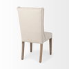 Mackenzie High-Back Dining Side Chair | Cream Plush Linen with Ash Wood, Dining Chair by Mercana, 24.75" length x 20.47" width x 40.34" height thumbnail 7