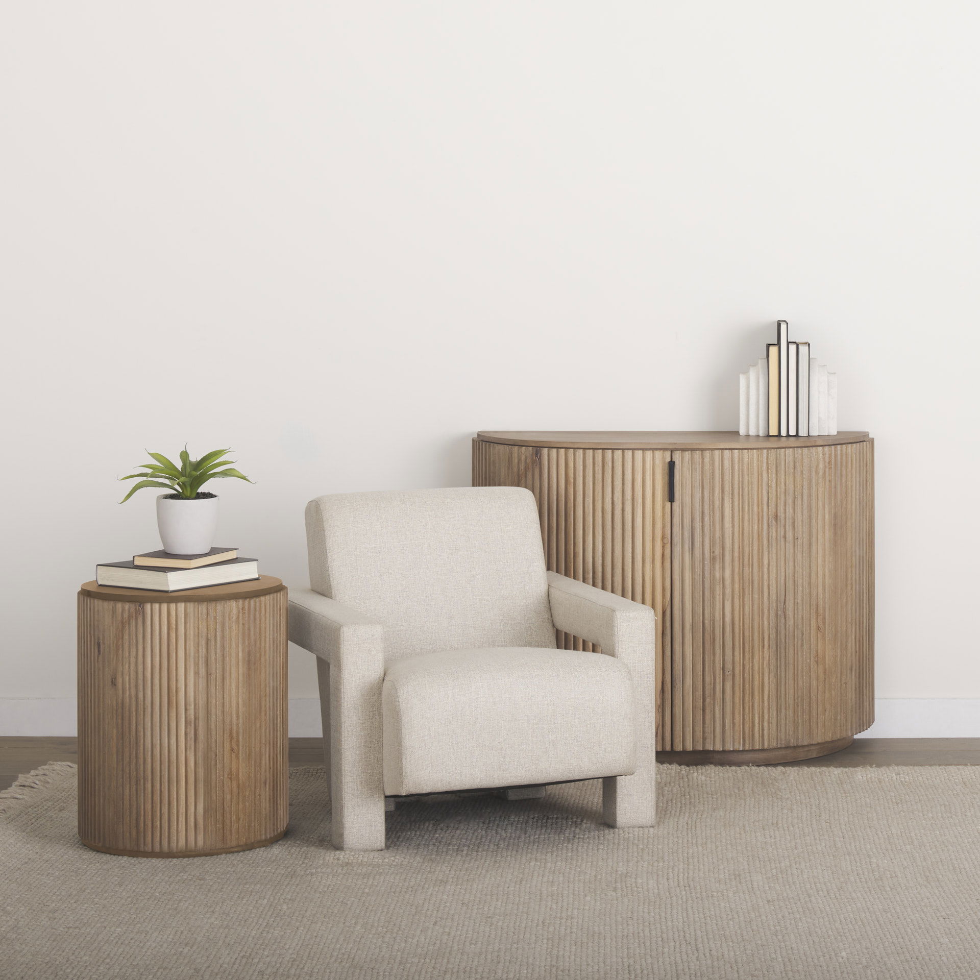 Sovereign Oatmeal Fully Upholstered Accent Chair large image 
