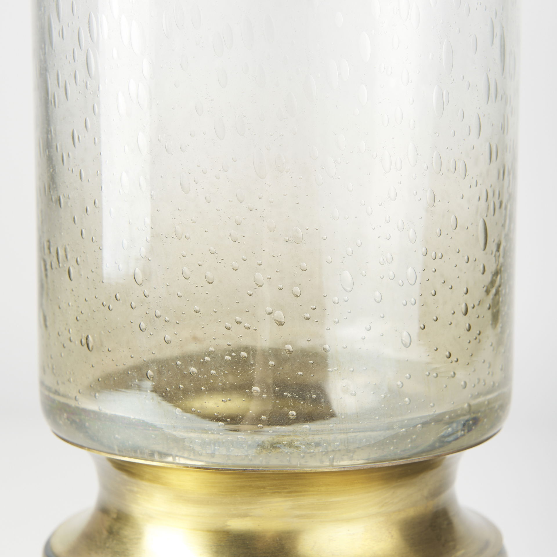 Adriatic I Small Brushed Gold Metal Glass Vase, by Mercana, 4.72" length x 4.72" width x 11.02" height View 8