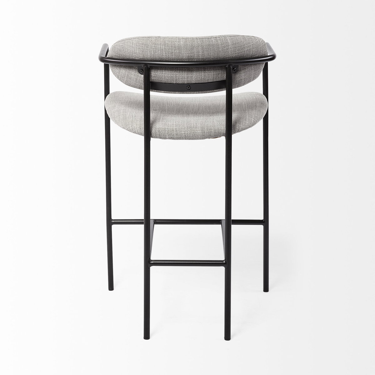 Parker Backless 36in Seat Counter Stool | Gray Fabric with Black Metal, Counter & Bar Stool by Mercana, 19" length x 19.75" width x 36" height View 9