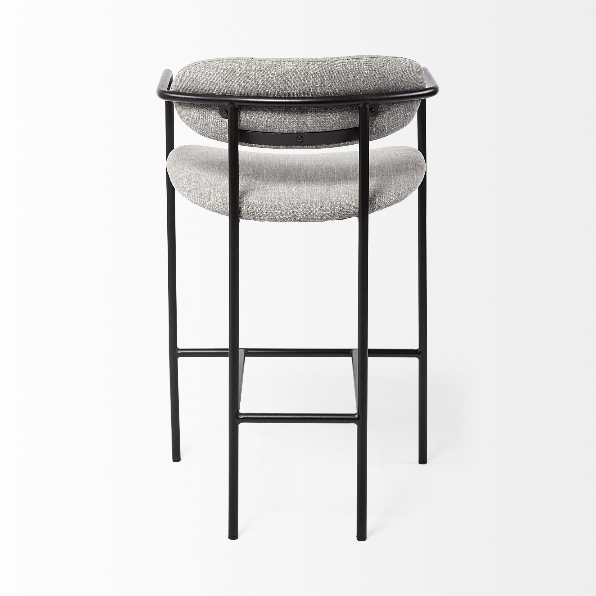 Parker Gray Fabric Seat Black Metal Counter Stool, Counter & Bar Stool by Mercana, 19" length x 19.75" width x 36" height View 6