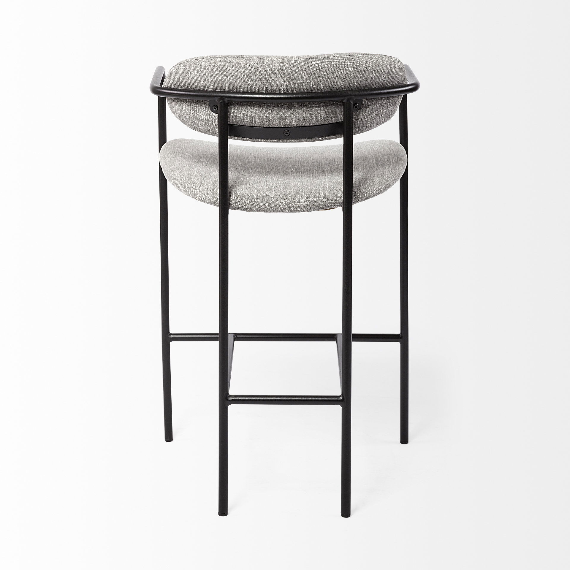 Parker Gray Fabric Seat Black Metal Counter Stool, Counter & Bar Stool by Mercana, 19" length x 19.75" width x 36" height View 9