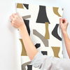 Modernist Black & Gold Peel & Stick Wallpaper, by York Wall, 20' length x 1'8.5" width x 0.02" depth thumbnail 9