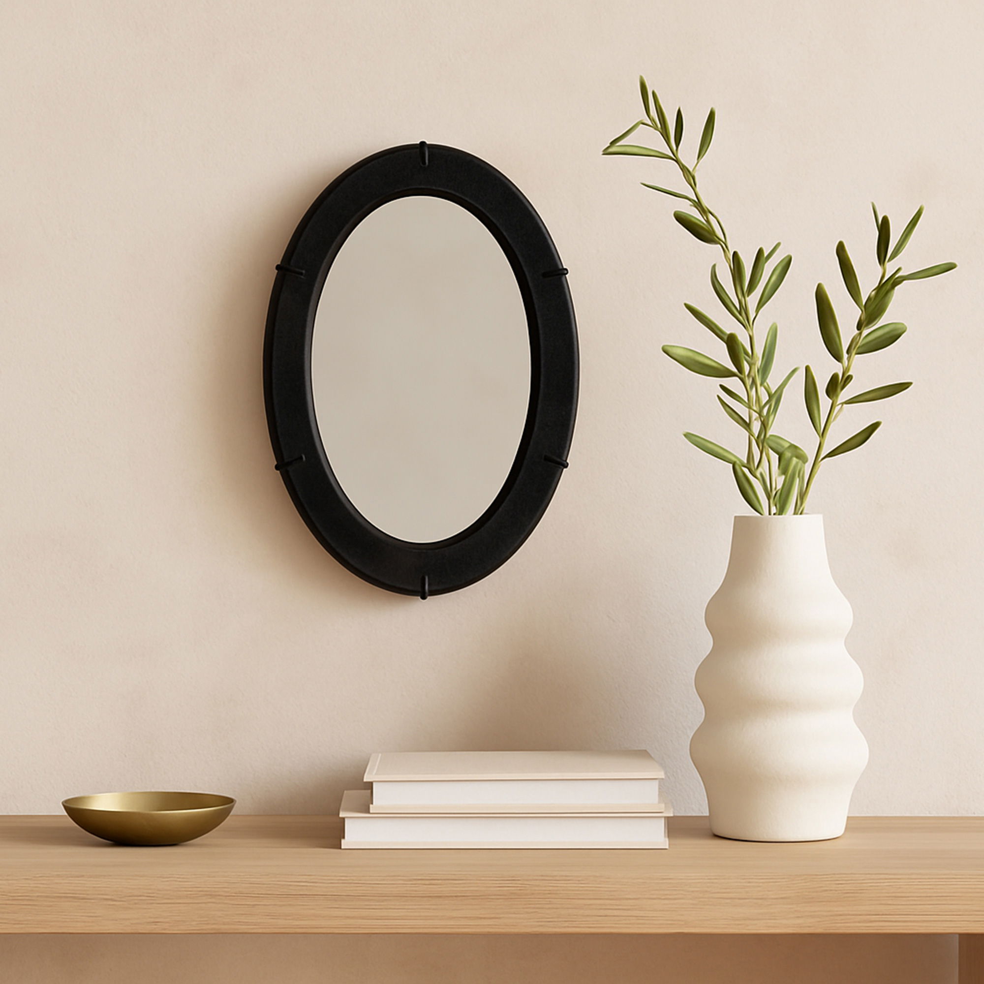 Antoni Mirror Black Small Black, by Moe's Home, 18" width x 25" height x 1.5" depth View 4