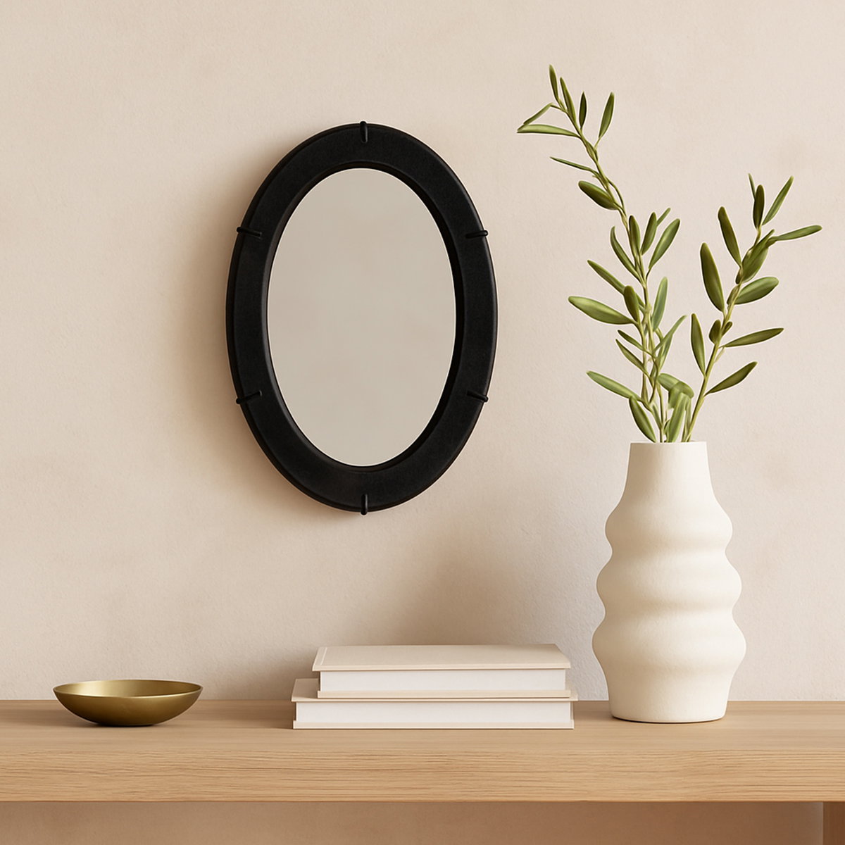 Antoni Mirror Black Small Black, by Moe's Home, 18" width x 25" height x 1.5" depth View 4