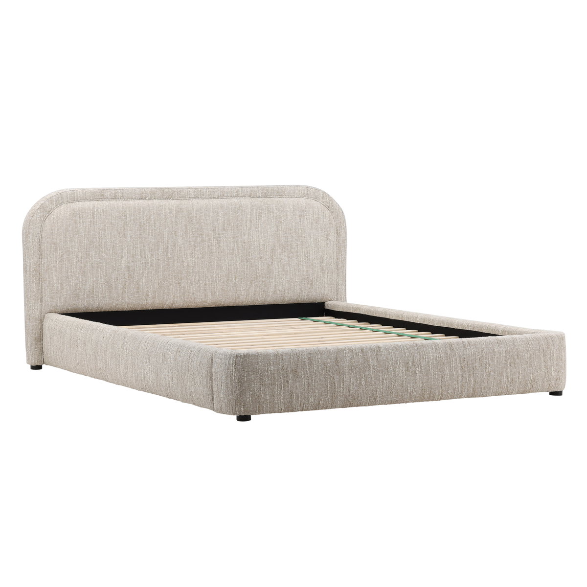 Agi Bed King Beige, by Dovetail, 88.5" width x 43.5" height x 88" depth View 4
