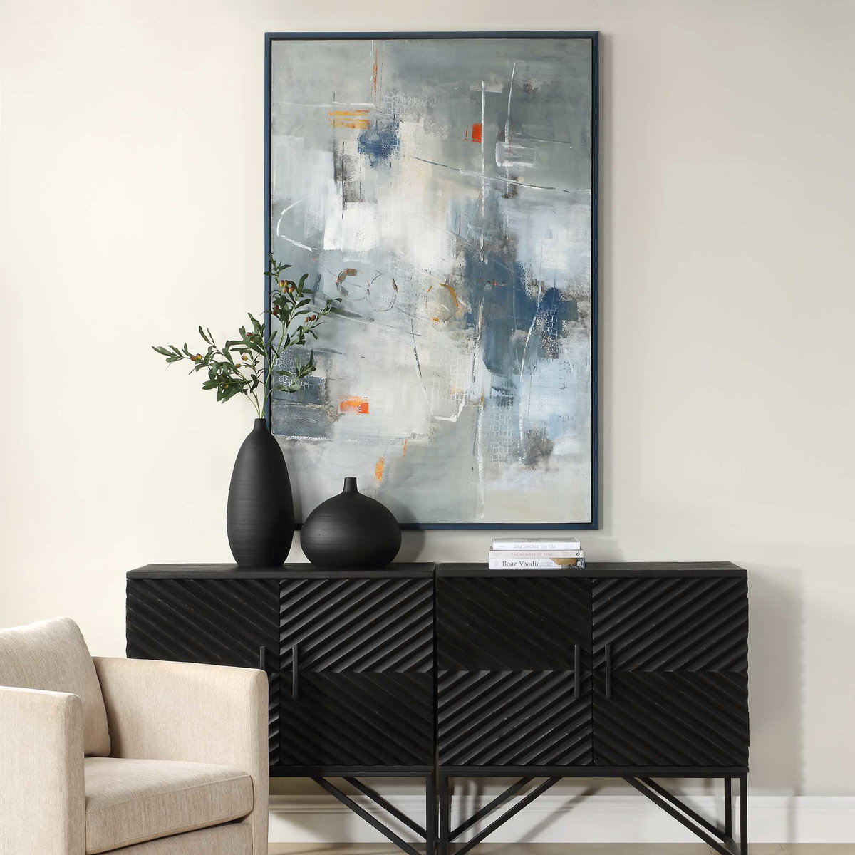 Blueprint Hand Painted Modern Art, by Uttermost, 41.7" width x 61.7" height x 1.5" depth View 2