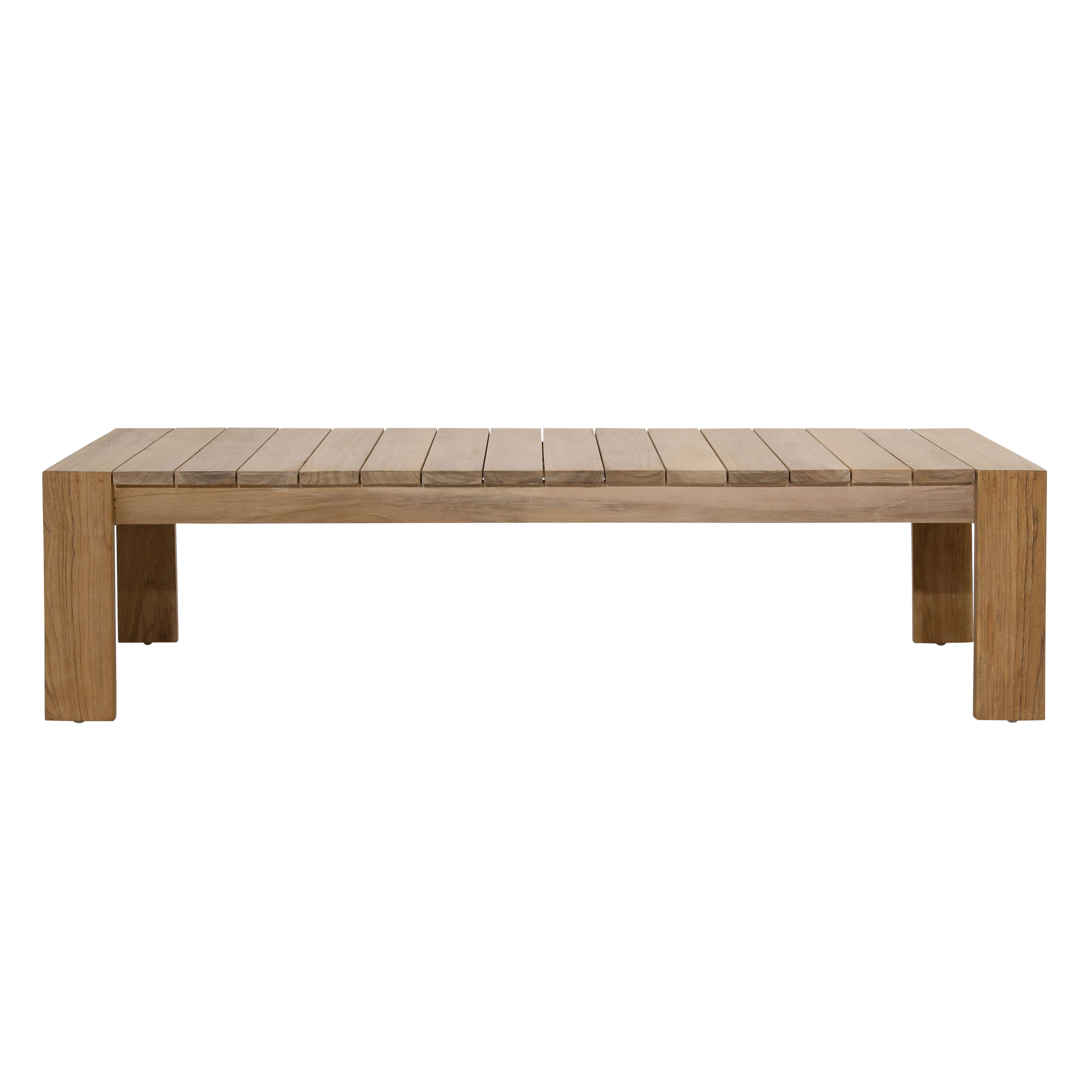 Zahara Outdoor Coffee Table Natural, by Dovetail, 56.1" width x 14.5" height x 31.5" depth View 2