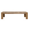 Zahara Outdoor Coffee Table Natural, by Dovetail, 56.2" width x 14.37" height x 31.5" depth thumbnail 2