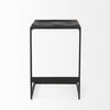 Kiran 17L x 17W x 26H Black Wood with Black Metal Base C-Shape Counter Stool thumbnail 2