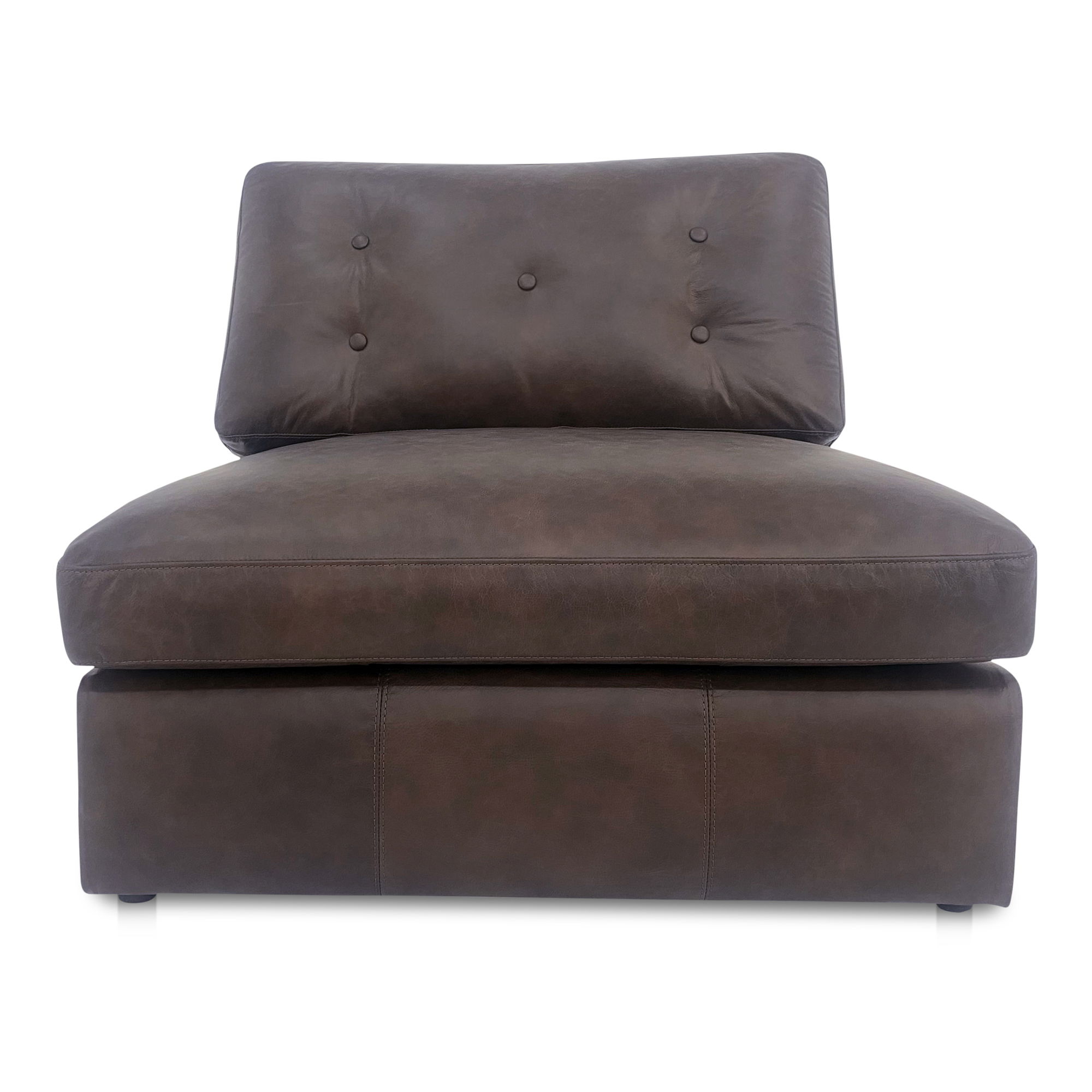 Thurlow Slipper Chair Espresso Brown Leather, Accent Chair by Moe's Home, 36.2" width x 33" height x 39" depth View 1