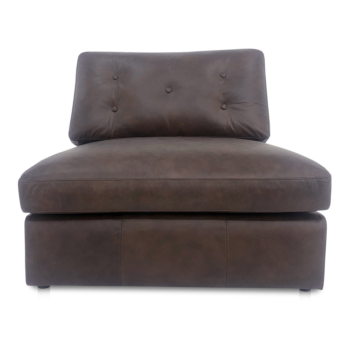 Thurlow Slipper Chair Espresso Brown Leather, Accent Chair by Moe's Home, 36.2" width x 33" height x 39" depth View 1