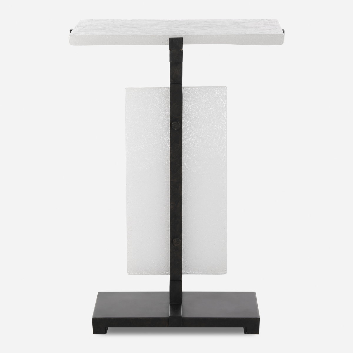 Elements Bubble Glass Accent Table, Side & End Table by Uttermost, 16.5" width x 24" height x 10.5" depth View 1