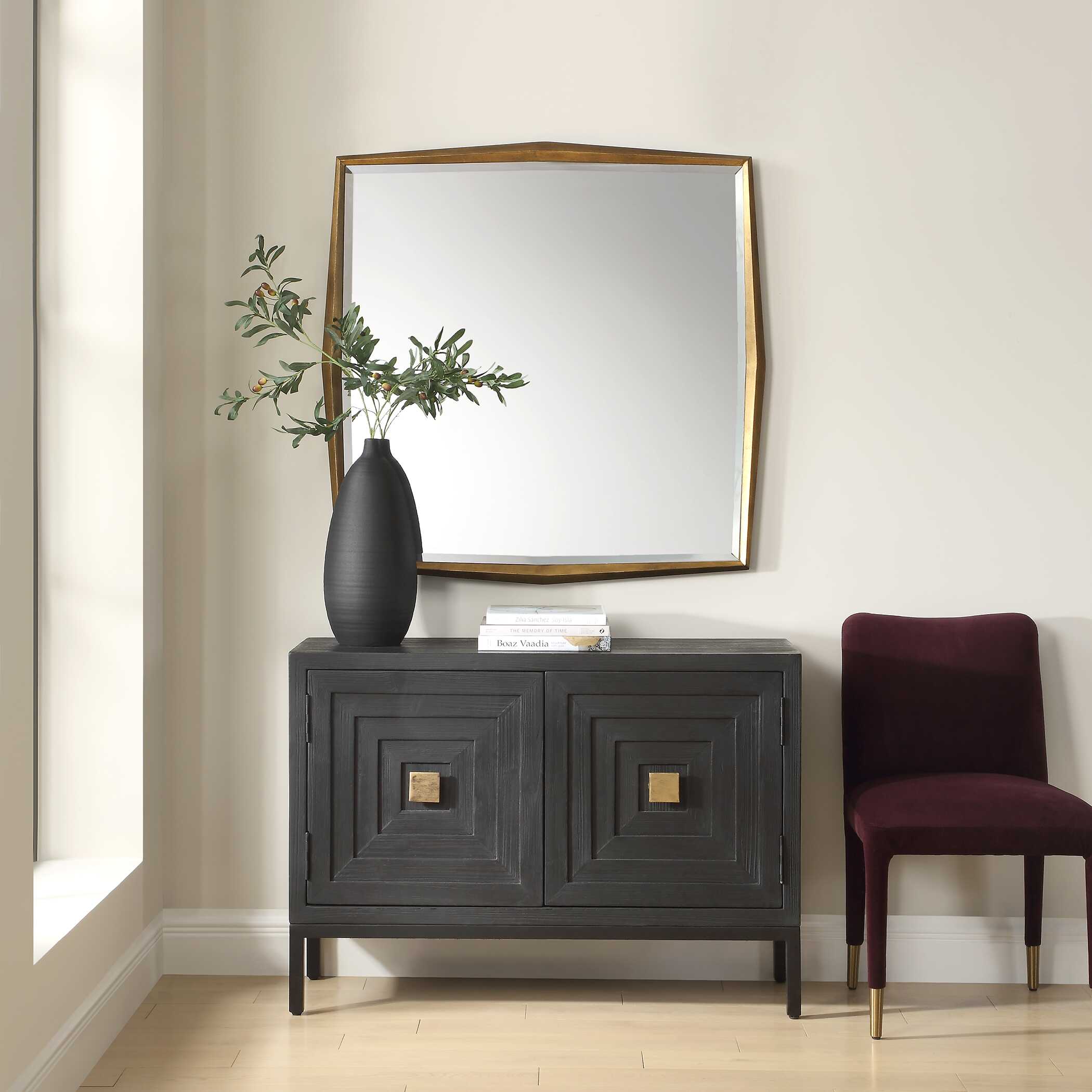 On Point Square Gold Mirror, by Uttermost, 40" width x 40" height x 1.25" depth View 2