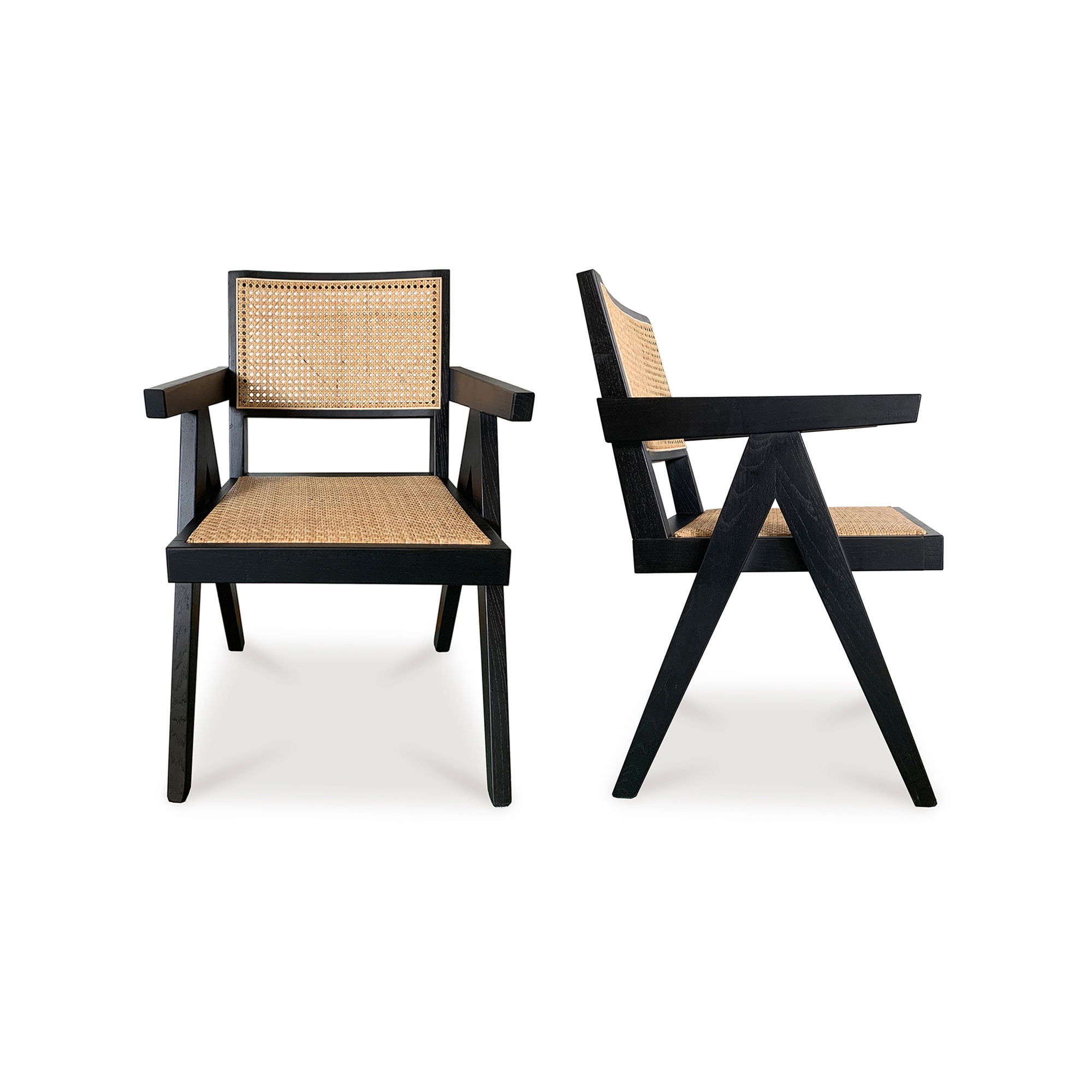 Takashi Chair Black- Set Of Two, Dining Chair by Moe's Home, 20" width x 33" height x 20" depth View 1