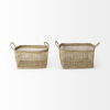 Bellisa 18.5L x 14.6W x 11.0H (Set of 2) Medium Brown Seagrass Rectangular Basket with Handles, Bins & Basket by Mercana, 18.5" length x 13.39" width x 11.02" height thumbnail 3