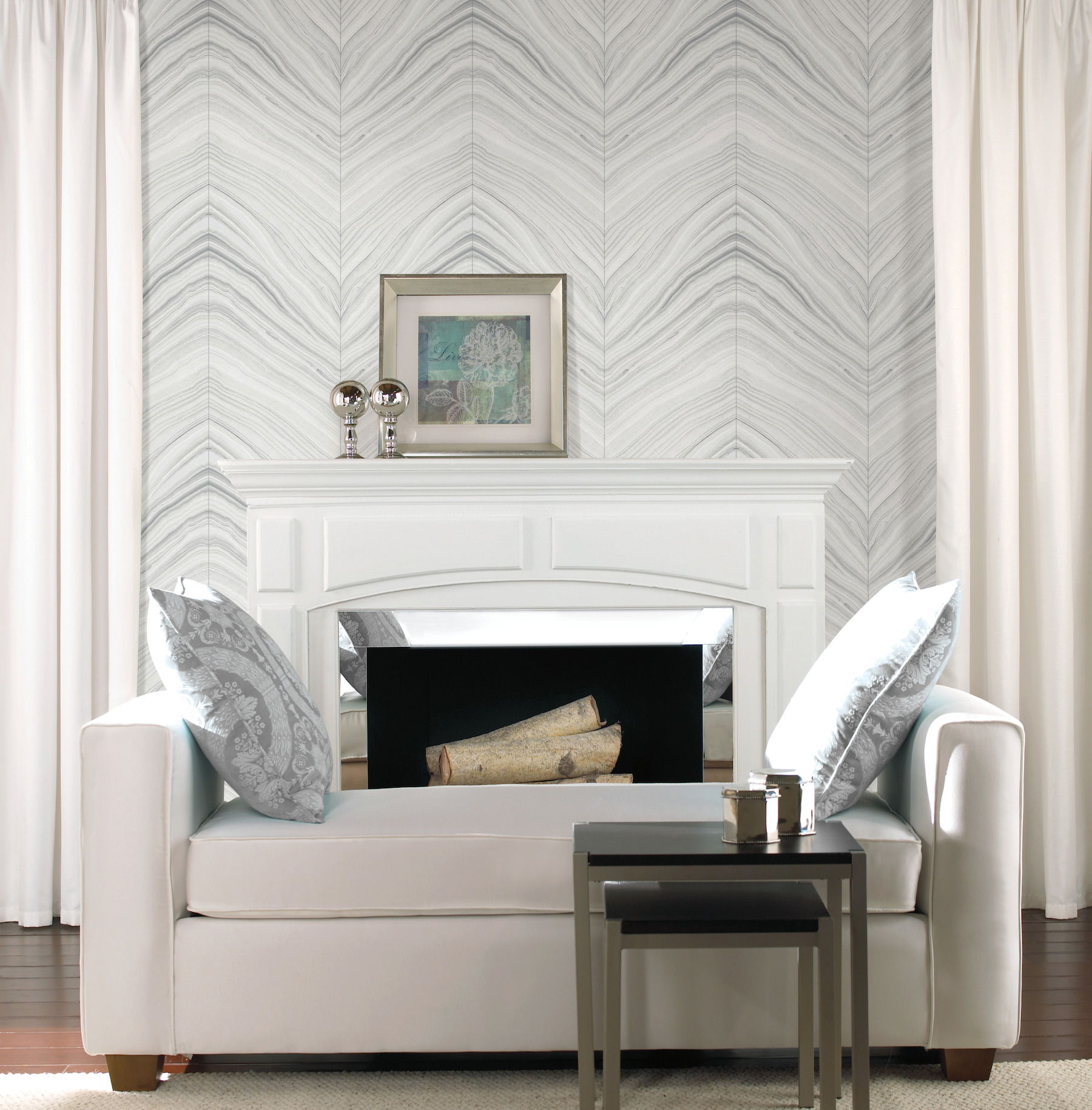 Onyx Strata Grey Wallpaper large image 