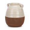 Tryna Large Beige with Matte Brown Ceramic Vase, by Mercana, 9.05" length x 9.05" width x 13.78" height thumbnail 1