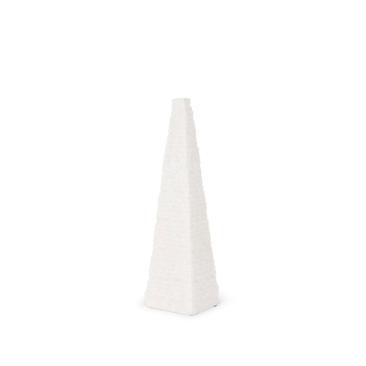 Pyramis White Rough Marble Obelisk 13', Decorative Object by Mercana, 4" length x 4" width x 13" height View 1