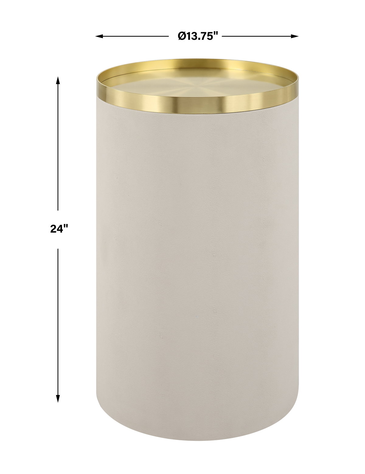 Circuit Brass & White Accent Table, Side & End Table by Uttermost, 13.75" width x 24" height x 13.75" depth View 3