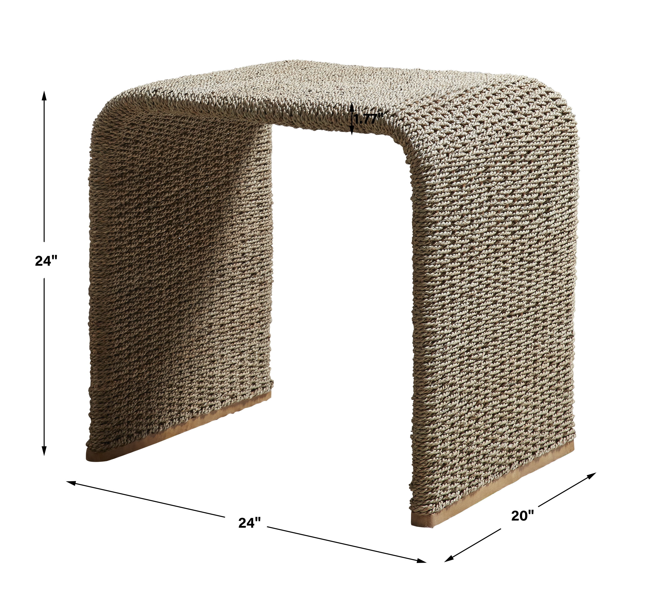 Calabria Woven Seagrass End Table large image 