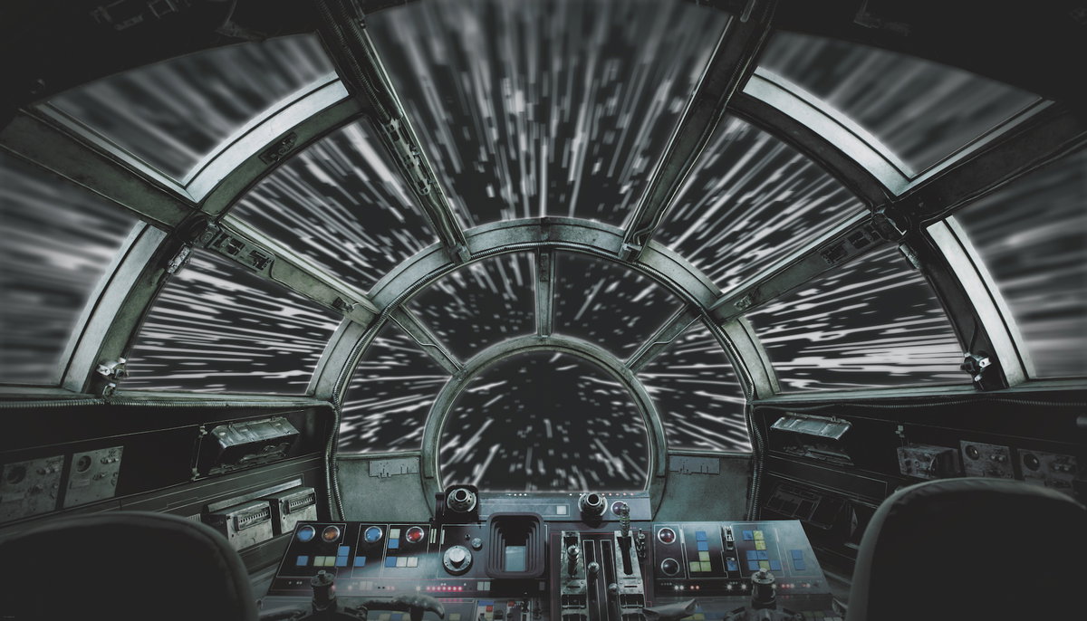 Star Wars Millennium Falcon Peel & Stick Wall Mural, Wallpaper by York Wall, 6' length x 1'6" width x 0.02" depth