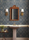 Pineapple Damask Navy Wallpaper thumbnail 1