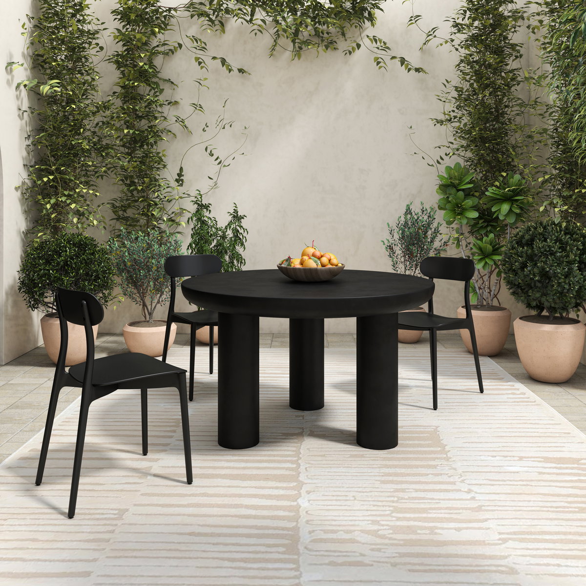 Kent Outdoor Dining Chair Black - Set Of Two, by Moe's Home, 16.75" width x 31" height x 20.5" depth View 7