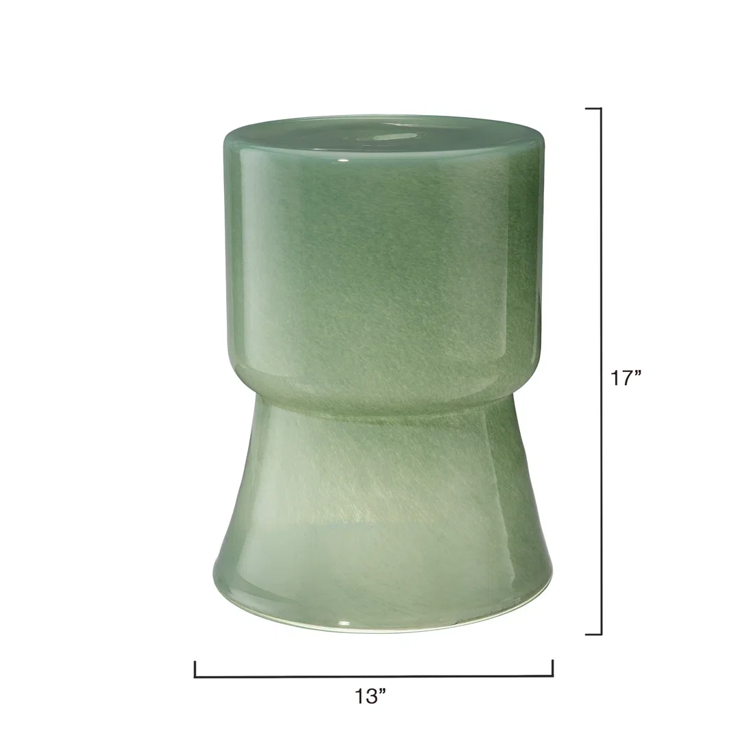 Huntington Garden Glass Accent Table Green, Console Table by Jamie Young, 13" width x 17" height x 13" depth View 6