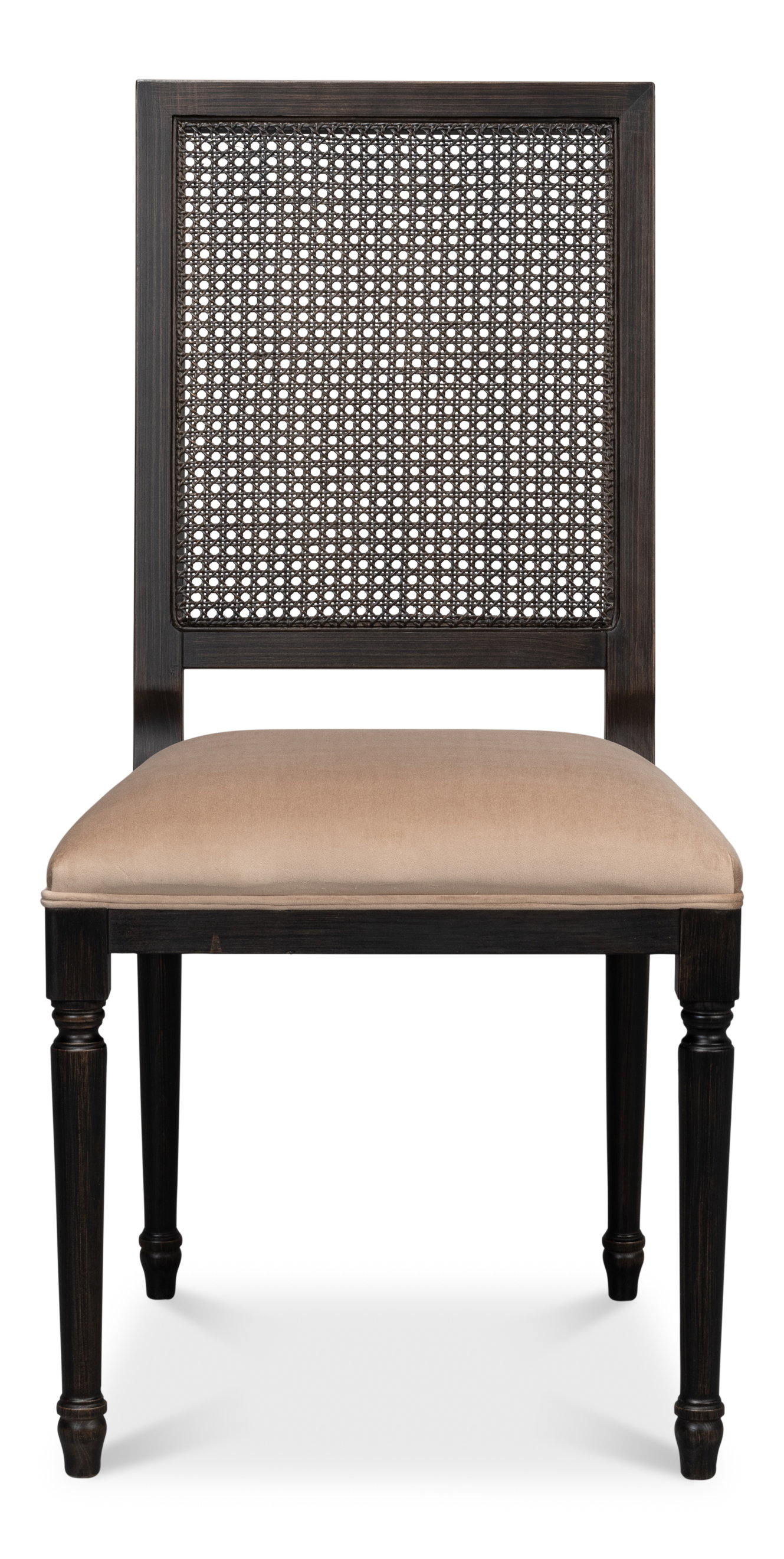 Cane Back Side Chair, Nero, Toffee, Dining Chair by Sarreid, 20" length x 20" width x 40" height View 2