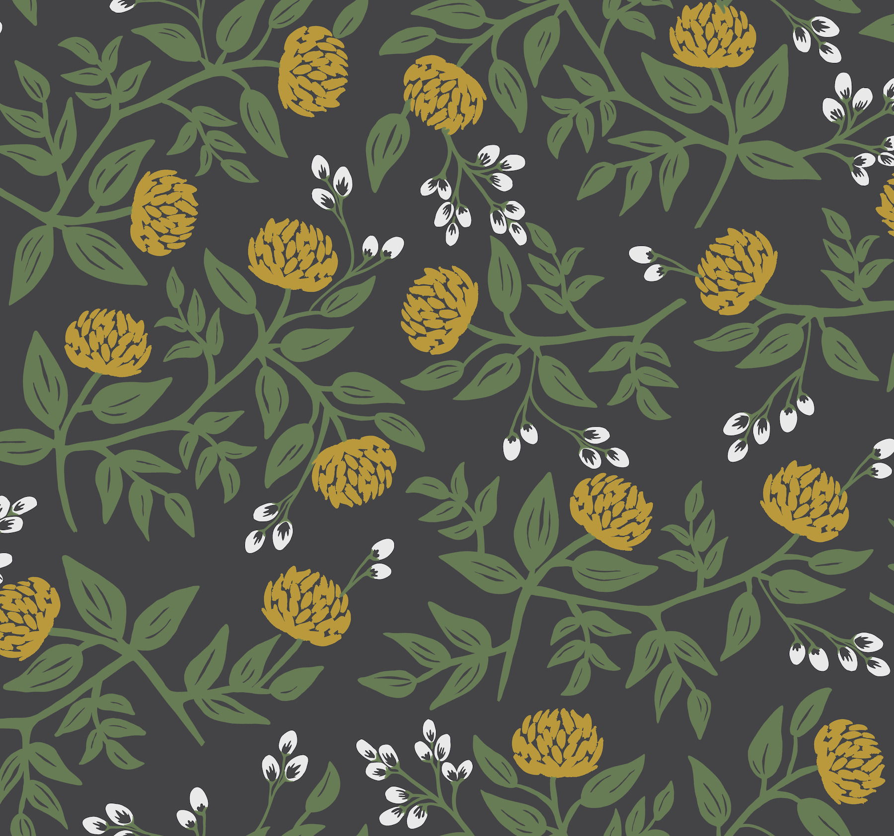 Peonies Black & Gold Wallpaper large image 