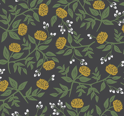 Peonies Black & Gold Wallpaper