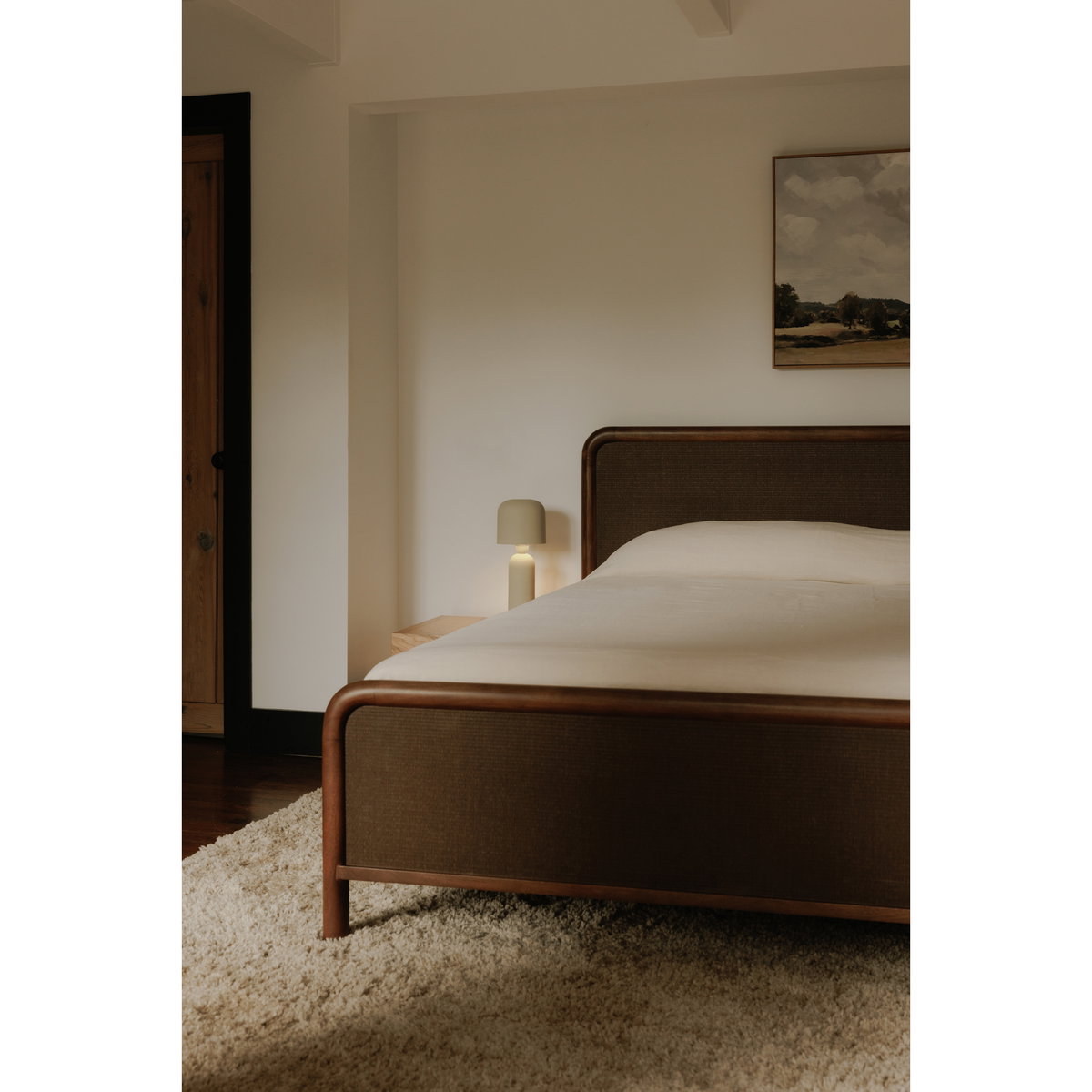 Rye Queen Bed Warm Brown, by Moe's Home, 66" width x 40.6" height x 84" depth View 8
