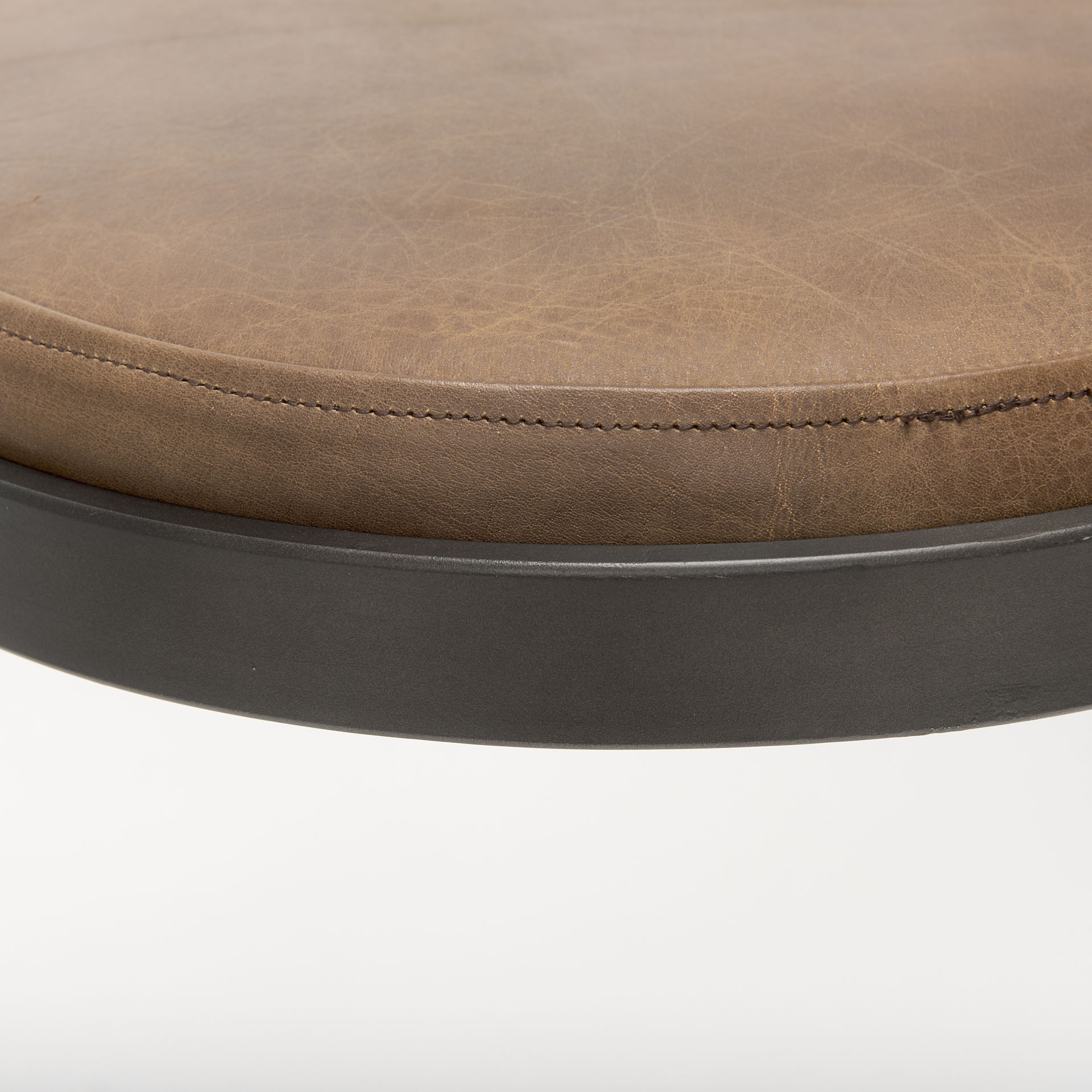 Tyson 17L x 18W x 28H Brown Leather with Metal Frame Counter Stool, Counter & Bar Stool by Mercana, 17.25" length x 17.5" width x 28" height View 7