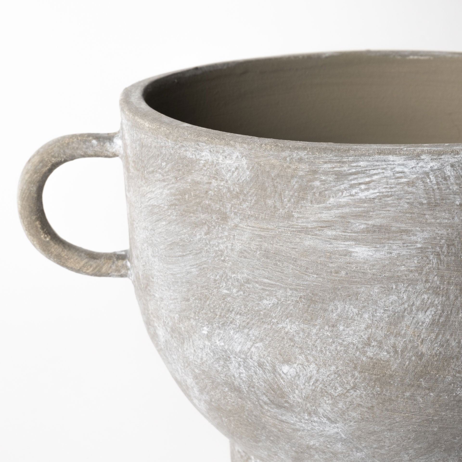 Deya Small Rustic Brown Ceramic Vase, by Mercana, 11.02" length x 8.46" width x 7.09" height View 7