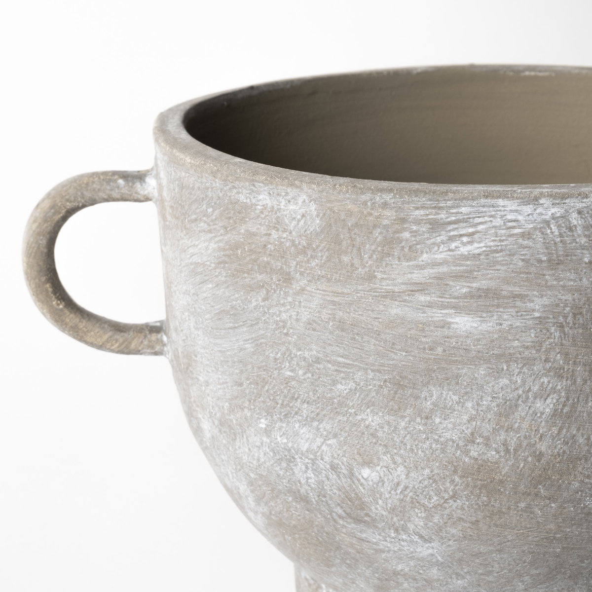 Deya Small Rustic Brown Ceramic Vase, by Mercana, 11.02" length x 8.46" width x 7.09" height View 7