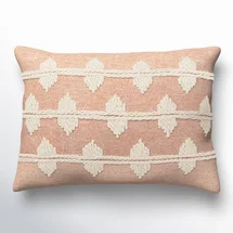 Online Designer Bedroom Heiden Embroidered Cotton Lumbar Throw Pillow