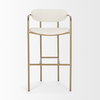 Parker Low Back 30.25in Seat Bar Stool | Cream Fabric with Gold Metal, Counter & Bar Stool by Mercana, 19" length x 19.75" width x 40" height thumbnail 4