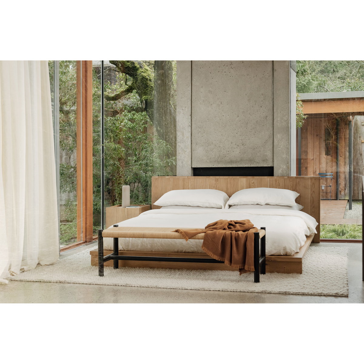 Plank King Bed, by Moe's Home, 89.5" width x 33" height x 86.5" depth View 8
